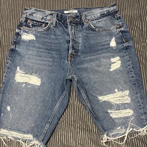 GRLFRND Ripped Blue Denim Bermudas